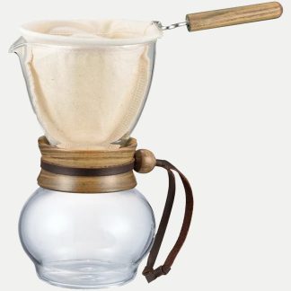 Hario Drip Pot Woodneck DPW - Bình pha cà phê vợt lọc vải