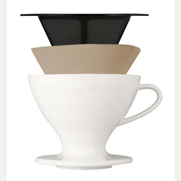 Hario V60 Ceramic Coffee Dripper White - Phễu pha cà phê sứ trắng - Ảnh 3