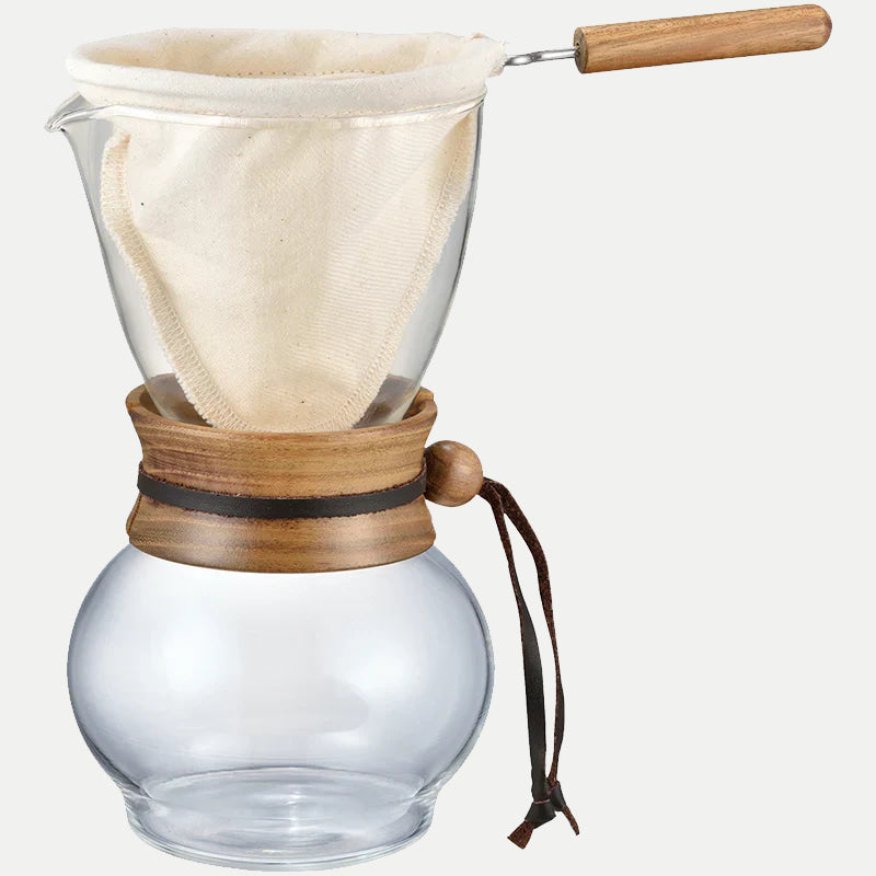 Hario Drip Pot Woodneck DPW - Bình pha cà phê vợt lọc vải - Ảnh 2