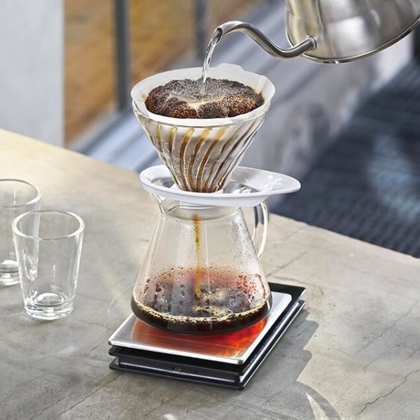 Hario V60 Glass Coffee Dripper 02 White - Phễu pha cà phê thủy tinh 2 ly - Ảnh 2
