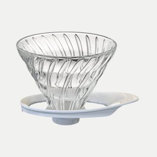 Hario V60 Glass Coffee Dripper 02 White - Phễu pha cà phê thủy tinh 2 ly
