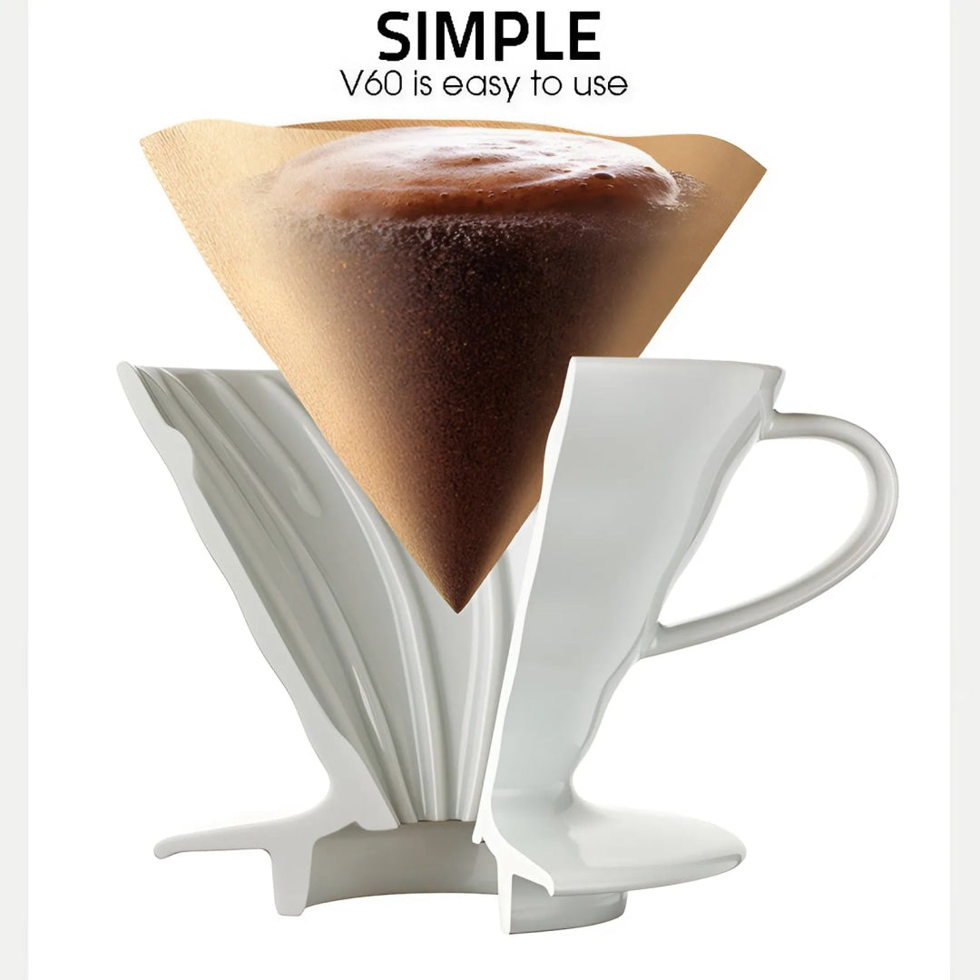 Hario V60 Ceramic Coffee Dripper White - Phễu pha cà phê sứ trắng - Ảnh 2
